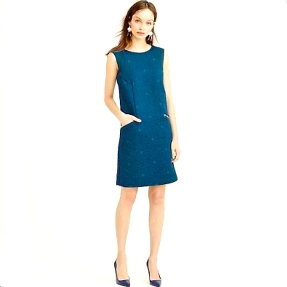 J. Crew Dresses & Skirts - J. Crew Sleeveless Jacquard Zip Pocket Shift Dress